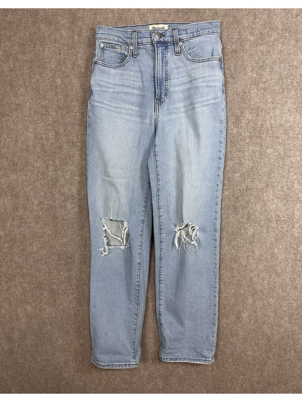Madewell Jeans Perfect Vintage Straight Women's 26 Light Blue Denim Distressed